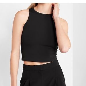Express ‘body contour matte high neck cropped tank’ size S